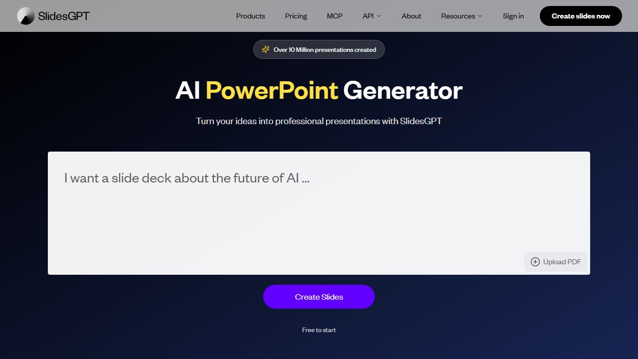 SlidesGPT(AI 幻灯片生成器) 页面预览